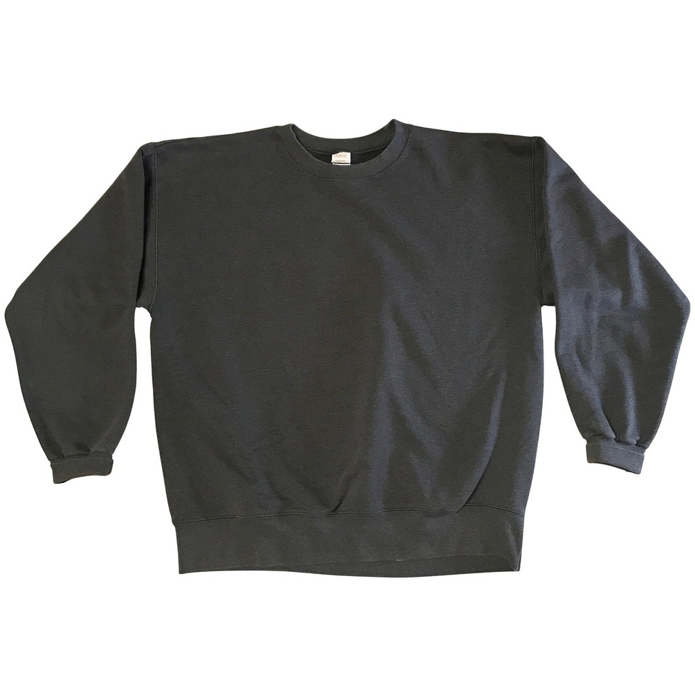 Vintage Hanes Ultimate Cotton Crewneck Sweatshirt Mens Large Black Heavyweight